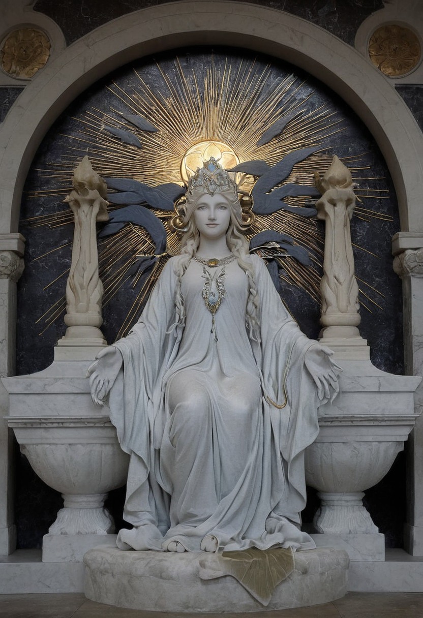 unknown photographer, statue, saint, cemetery, gold, art, berlin, tale