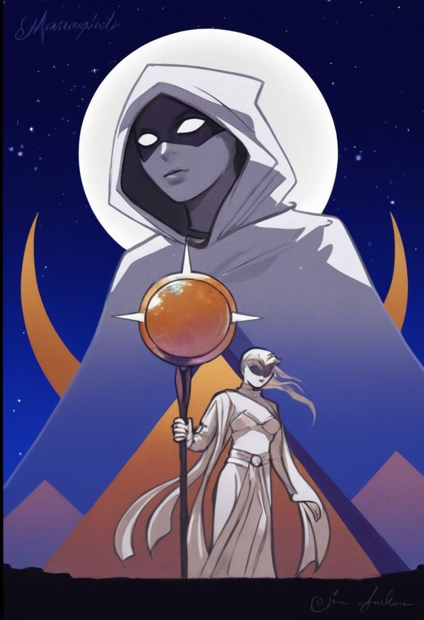 moon knight, marc spector, steven grant, fanart, art, jake lockley, moon knight fanart, anime