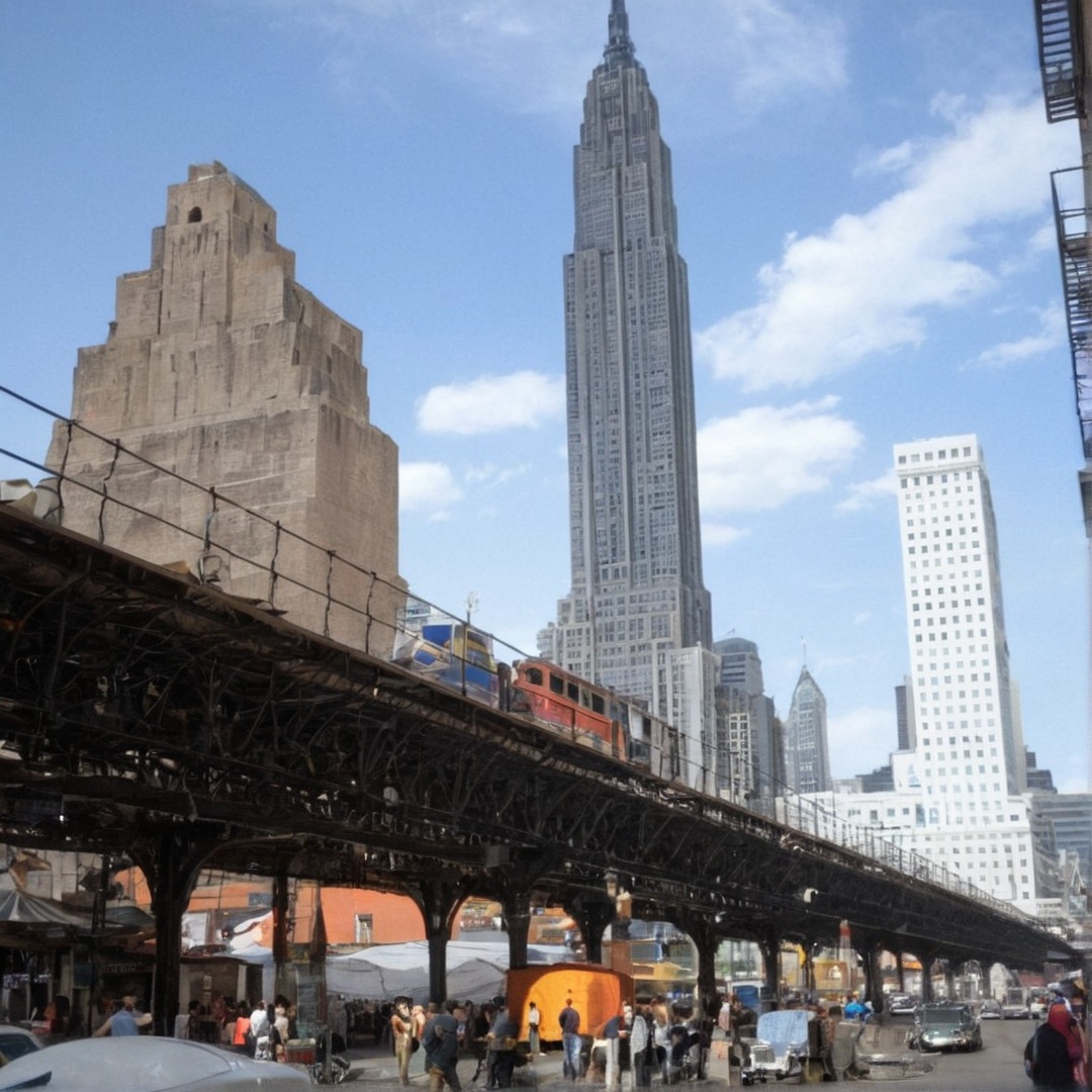 vintage new york, 1950s, 3rd avenue el, third ave. el, chrysler building, irt elevated, 1950s in color, nyc subway, elevated train, vintage nyc, kodak slides