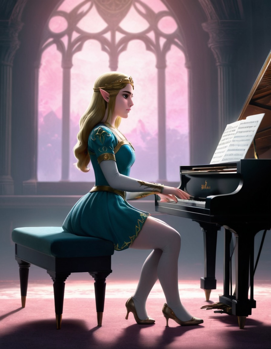 fantasy, princess, music, piano, contemplative, games, girls from games