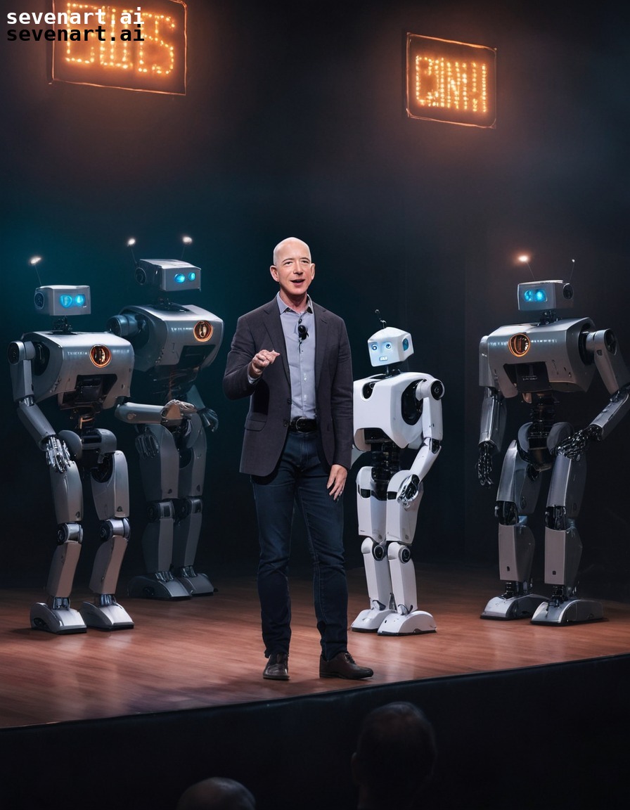 jeff bezos, stand-up comedy, open mic night, robots, humor, amazon