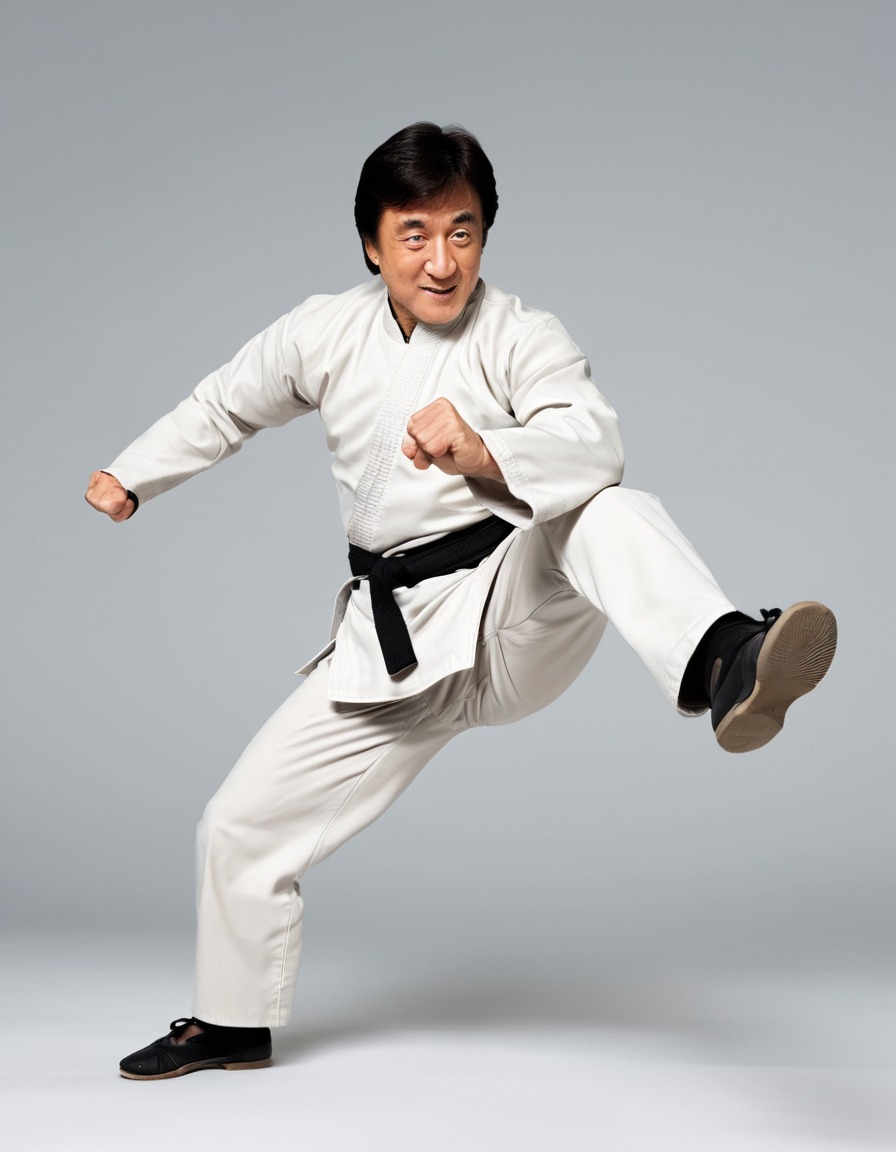 jackie chan, martial arts, action movie, high-flying kick