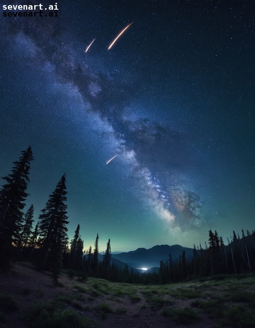 astrophotography, night sky, shooting stars, time-lapse photography, milky way