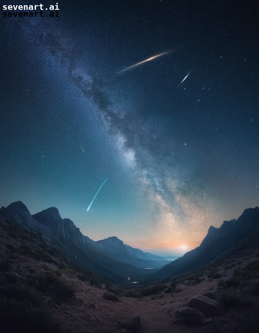 night sky, milky way, stars, galaxy, shooting star