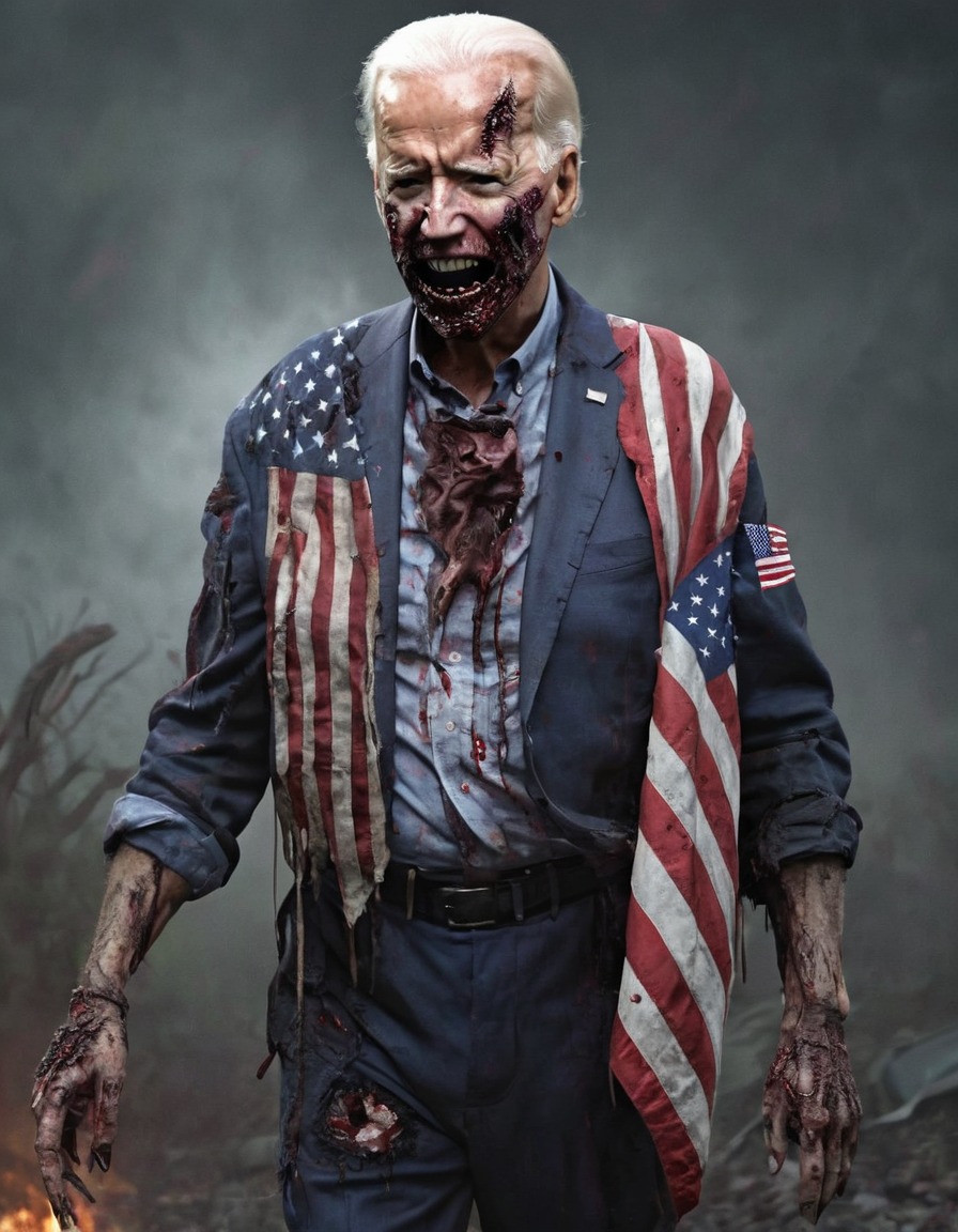 joe biden, zombie, halloween, american flag, politics