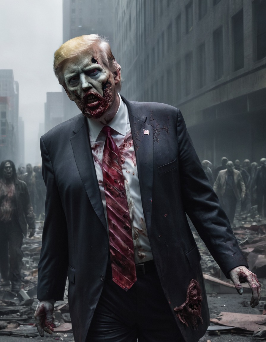 donald trump, usa, zombie, deserted cityscape, politics