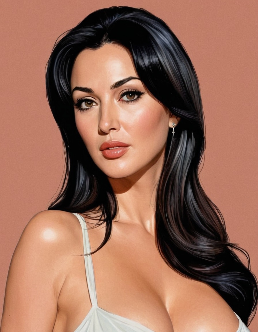 monica bellucci, painting, funny, art, celebrity, humor