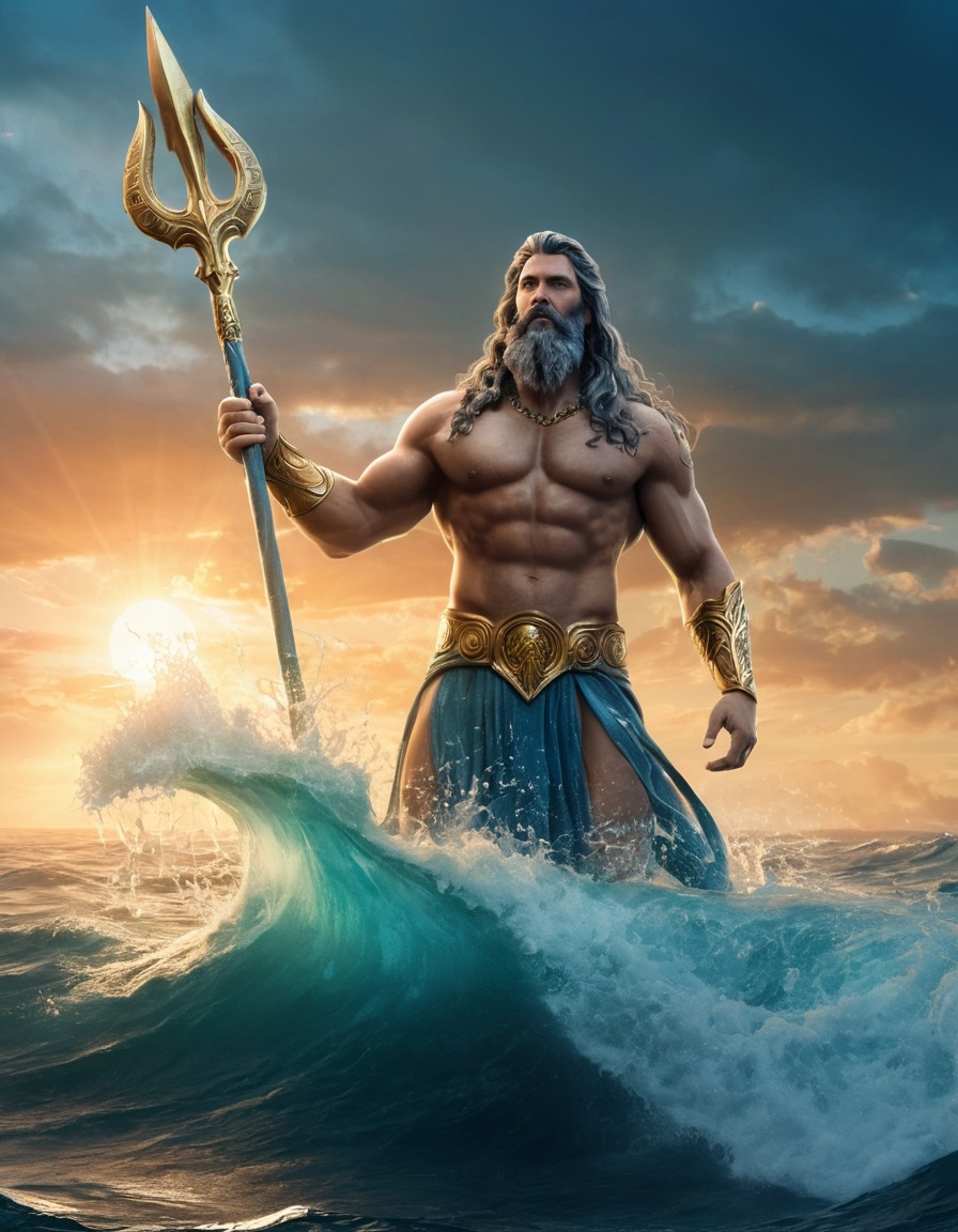 poseidon, greek mythology, god, epic, sea, mythical, divine