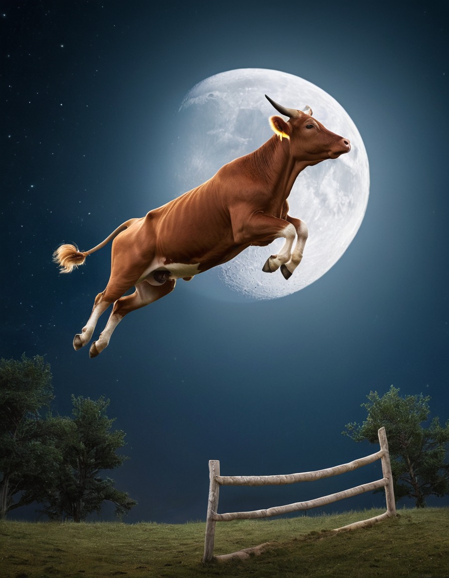 cow, moon, nursery rhyme, astronomy, fairy tale