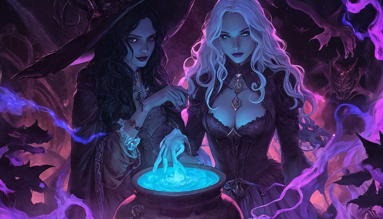 digitalart, magic, fantasyart, witch, fantasycharacter, elf, anime, characterdesign, animegirl, originalcharacter, dnd, adopt, adoptable, background, cauldron, coven, dungeonsanddragons, exclusive, fantasy, rpg, rpgcharacter, spell, wallpaper, witches, dungeonsanddragonscharacter, aiart, adoptablesopen