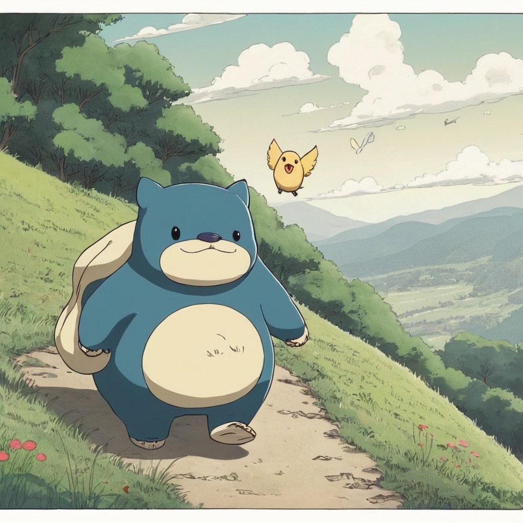 videogamefanart, pokemon, dreamup, digitalart, fanart, cartoon, nintendo, anime, pikachu, digitalpainting, forest, dailydeviation, snorlax, dailychallenge, dailychallenges