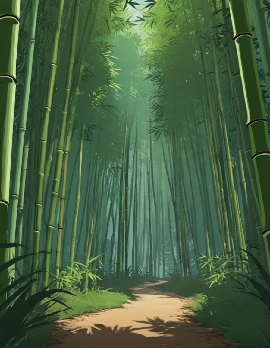 nature, forest, bamboo, beautiful scenery, peaceful, plant life