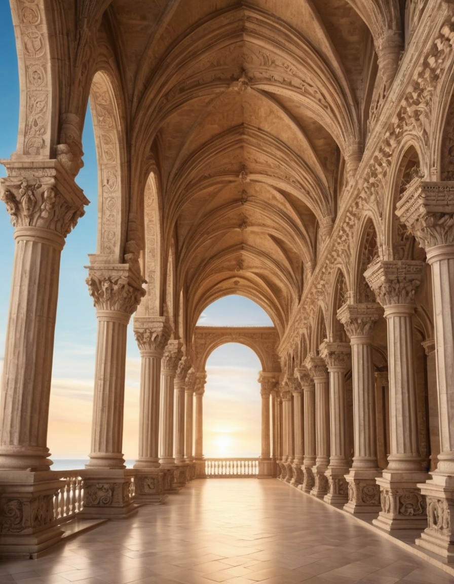 architecture, renaissance, building, columns, arches