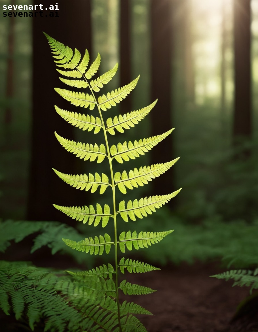 nature, fern, forest, light, shadow