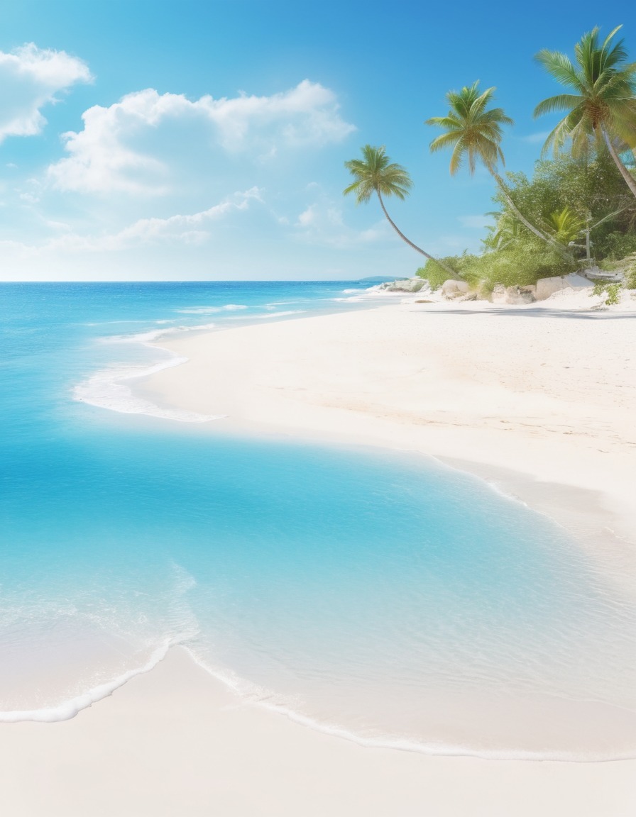 beach, crystal clear water, serene, white sand, paradise, nature