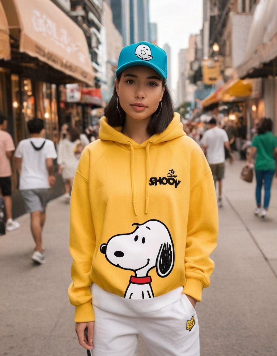 snoopy, peanuts, character design, fashion, streetwear, anthropomorphic, illustration