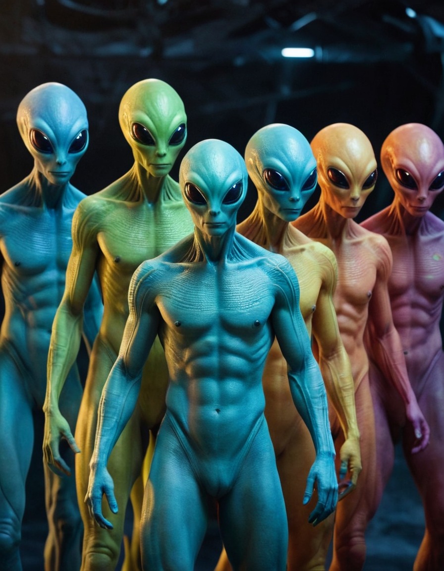 alien beings, communication, color-changing, extraterrestrial, group communication, aliens