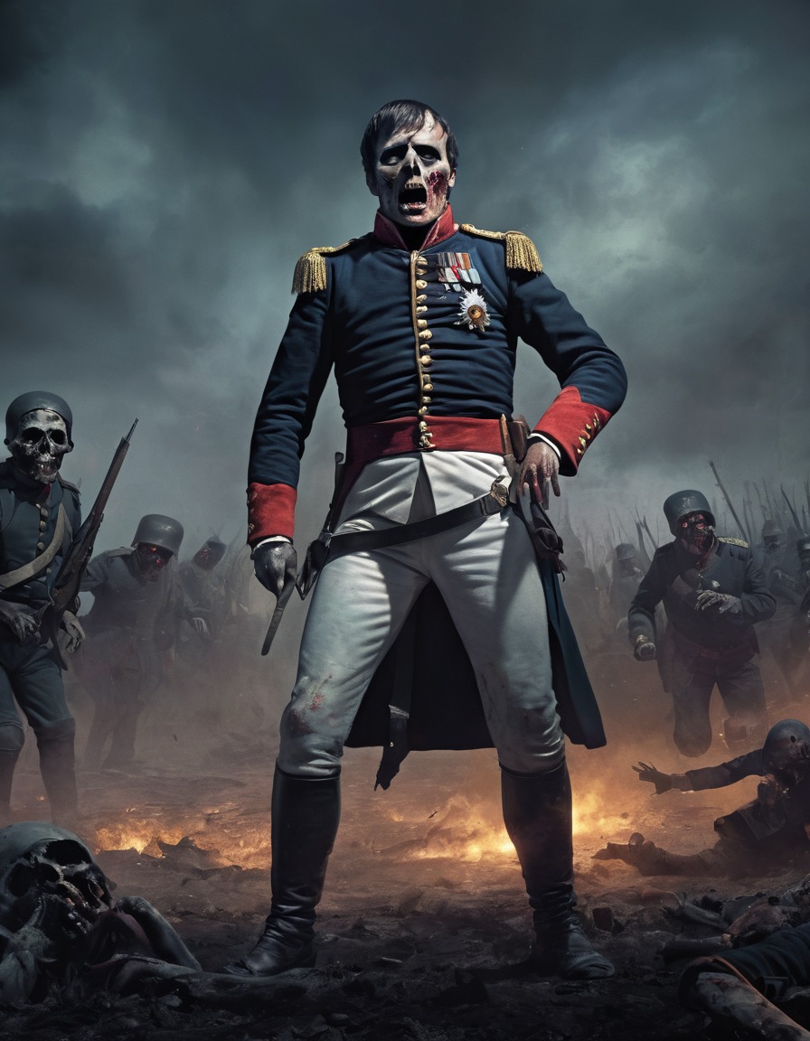 napoleon bonaparte, zombie, battlefield, historical, horror