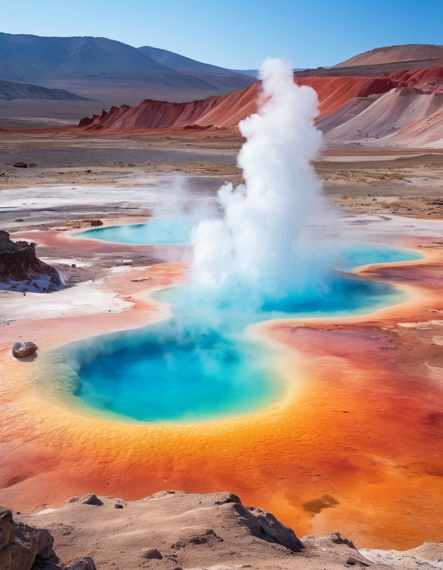 desert, geysers, hot springs, otherworldly landscape, nature