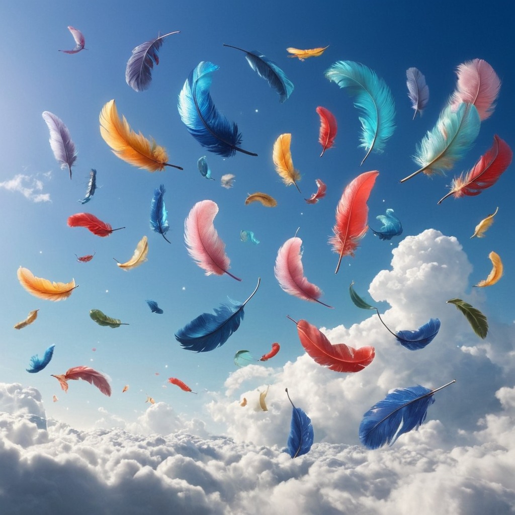 sky, flying, colourful, feathers, floaring