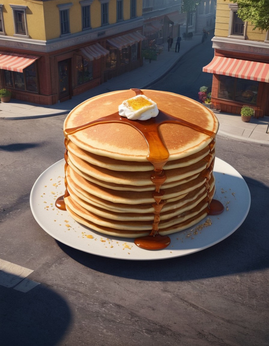 pancakes, food, giant, street, bizarre, mystery, curiosity