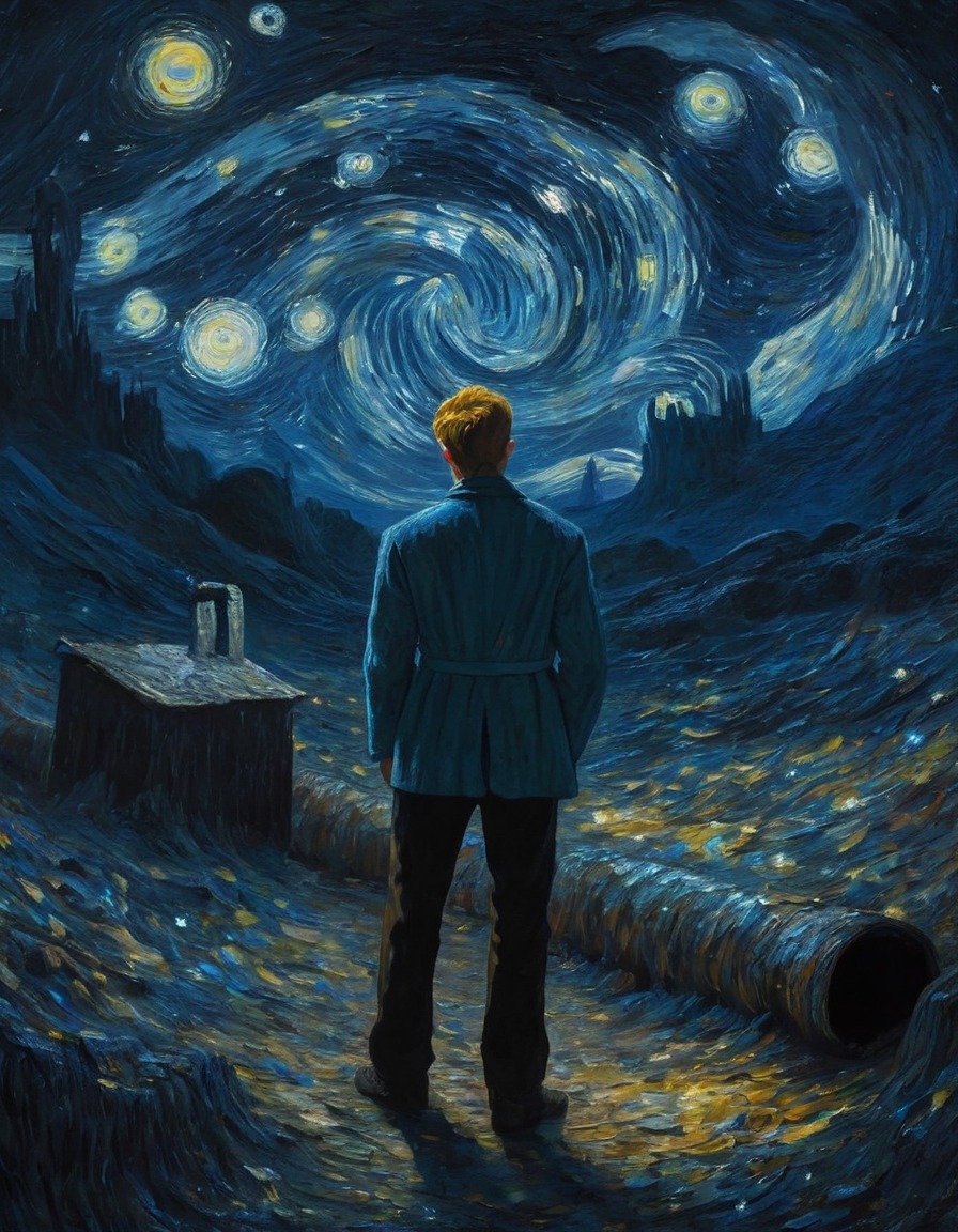 vincent van gogh, art, painting, stars, underground, surrealism