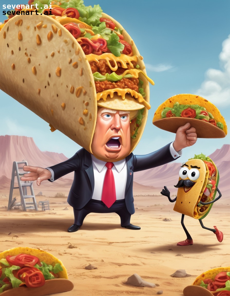 cartoon, donald trump, wall, taco, humor, trump, donaldtrump