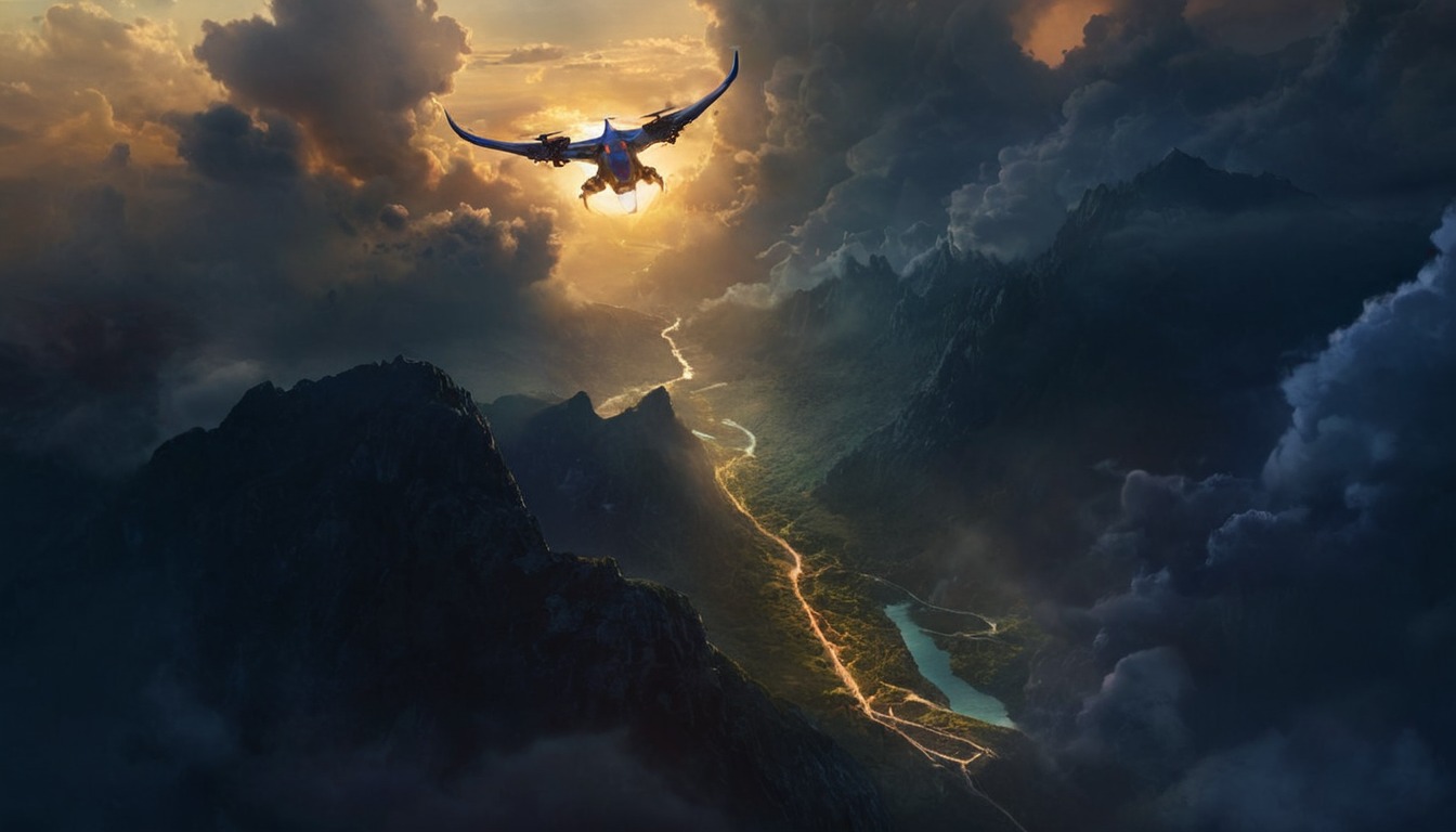 digitalart, digitalpainting, epic, sky, bird, ravens