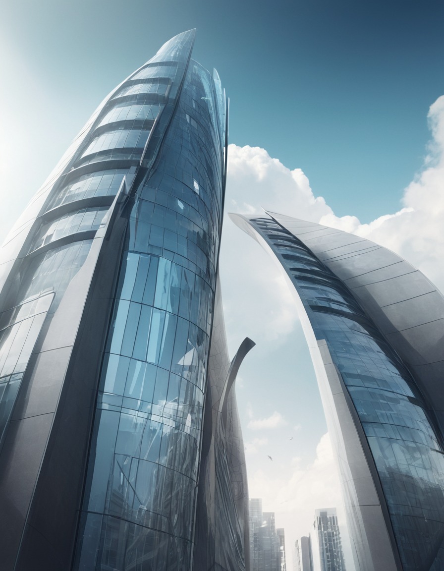 futuristic, architecture, modern, glass, urban