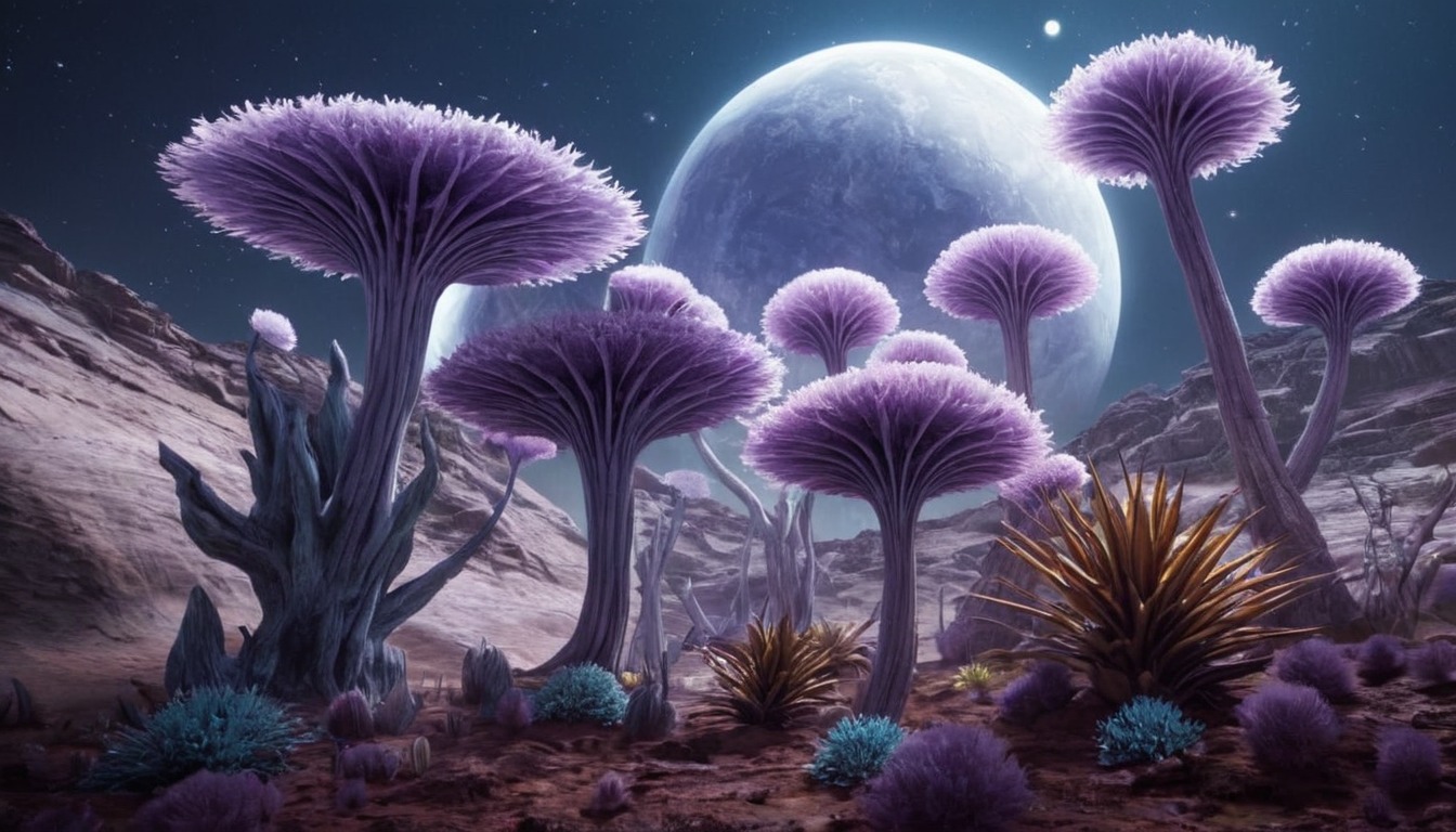 digitalart, digitalpainting, scifi, dreamup, wallpaper, conceptart, surreal, space, plants, ai_art