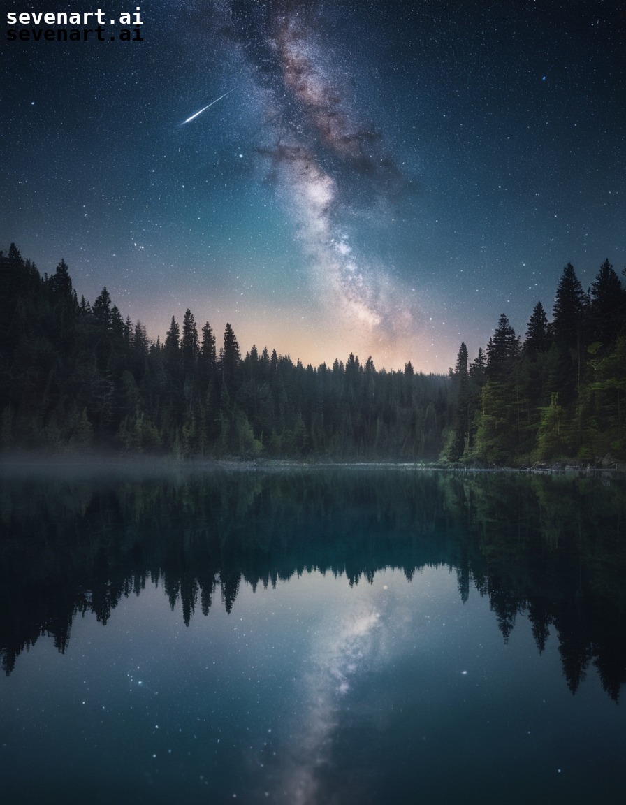 nature, night, lake, milky way, stars