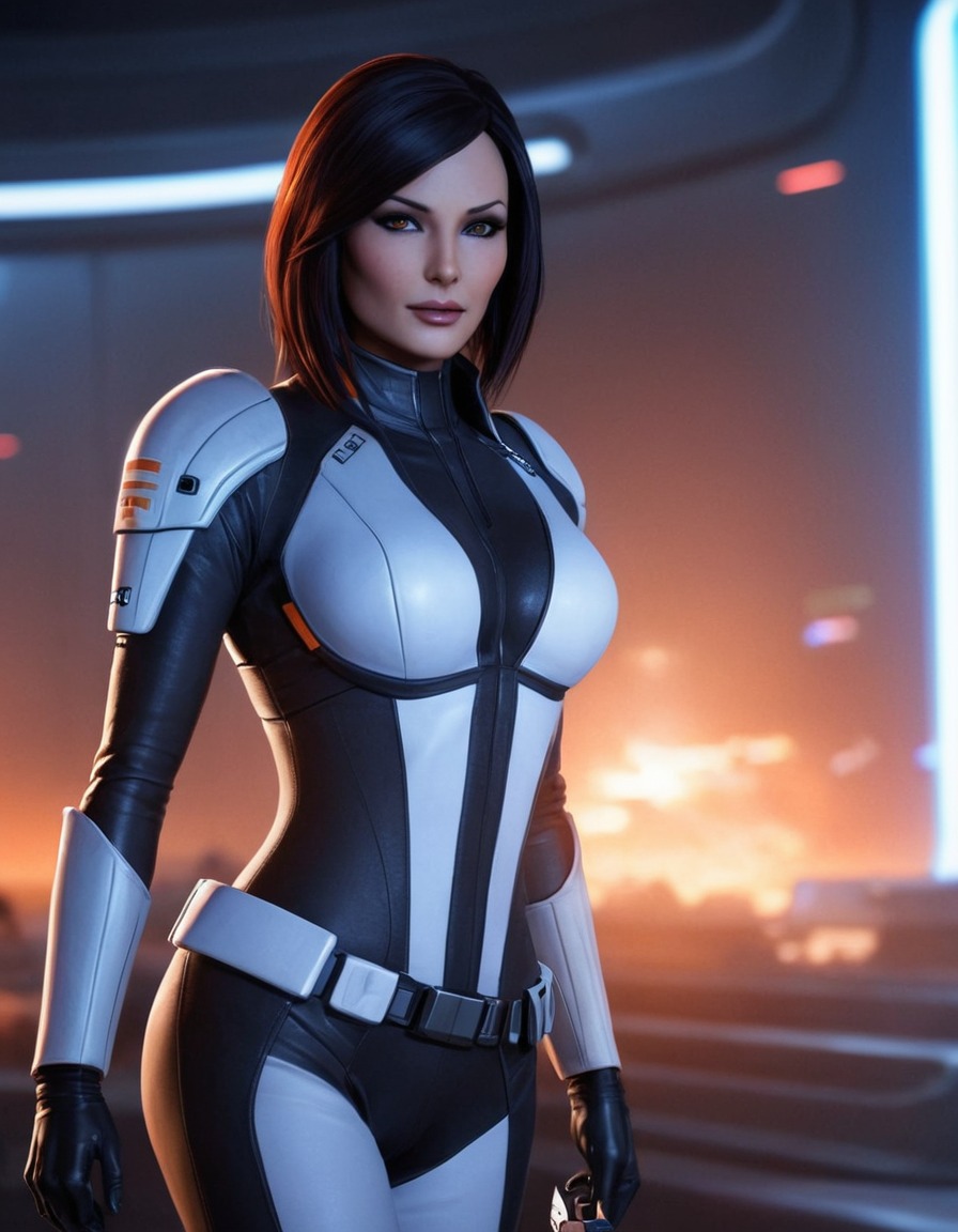 miranda lawson, mass effect, futuristic, sci-fi, digital art, anime, games