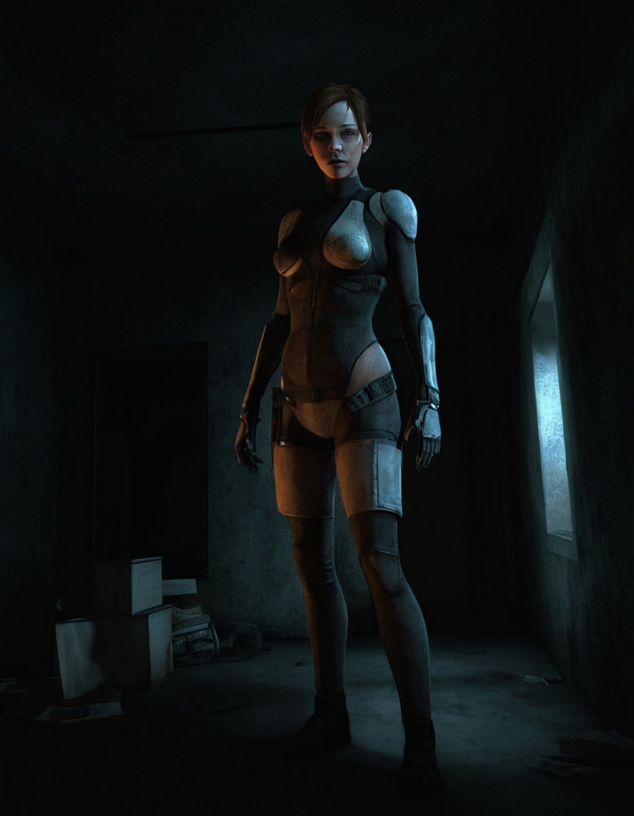 alex vance, half-life 2, character, dimly lit room, flickering light, games, dark