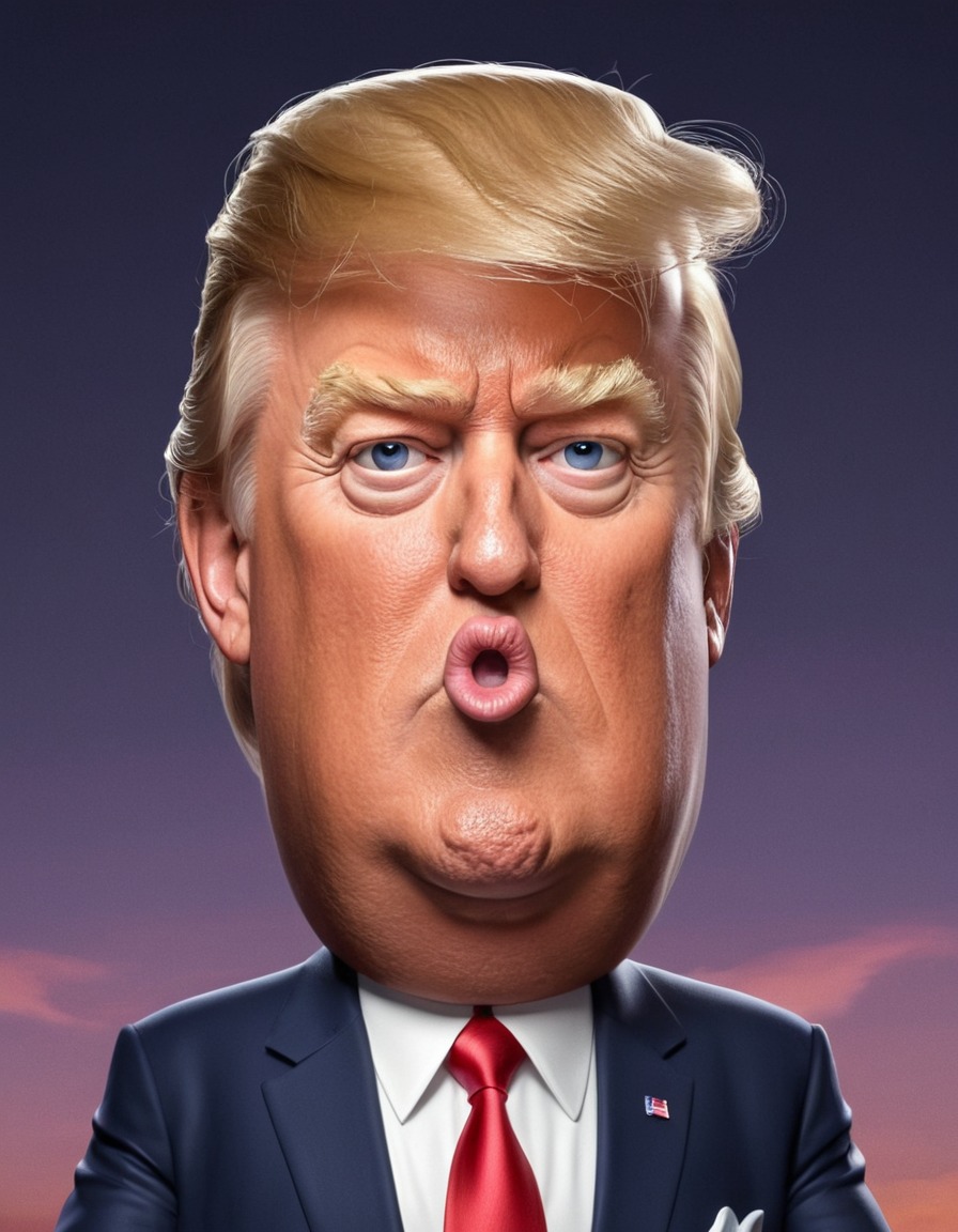 donald trump, caricature, political satire, humor