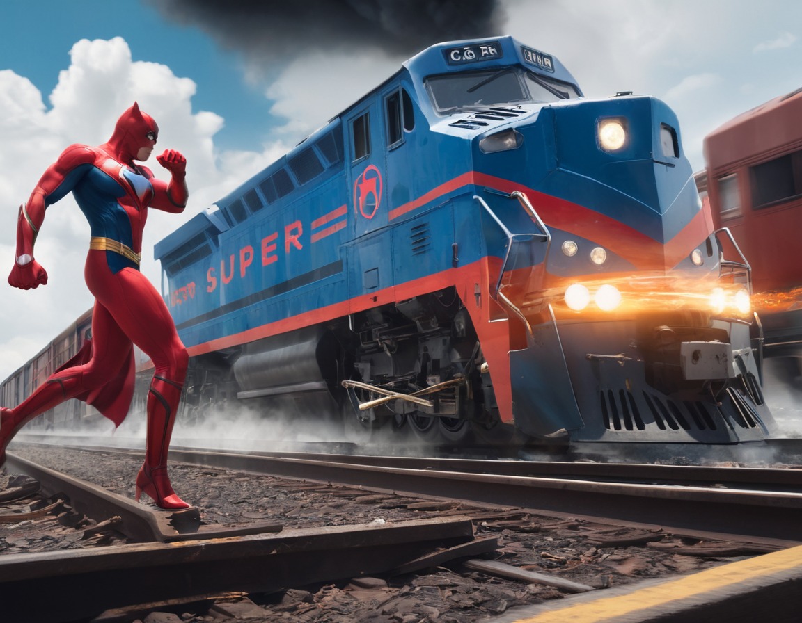 superhero, train, super strength, rescue, action, hero