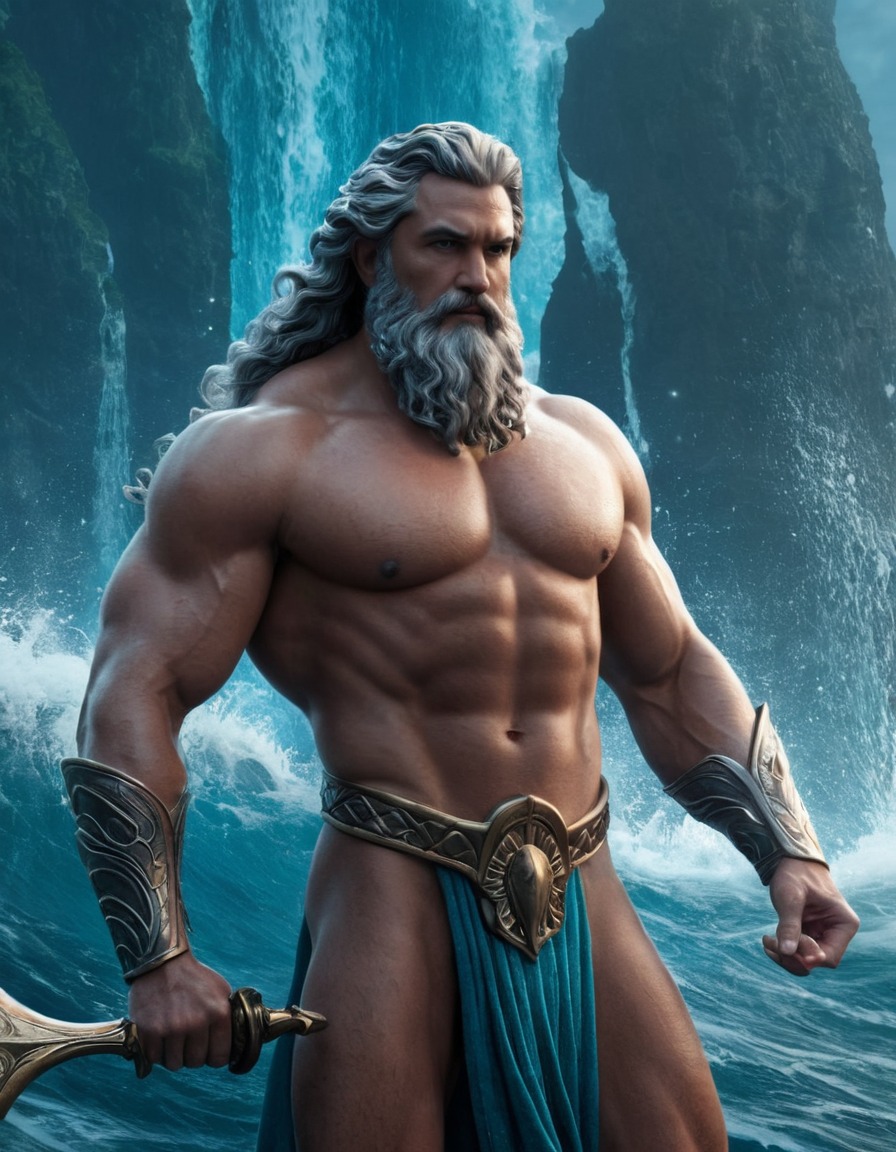 poseidon, epic, god, mythology, greek mythology, sea, power