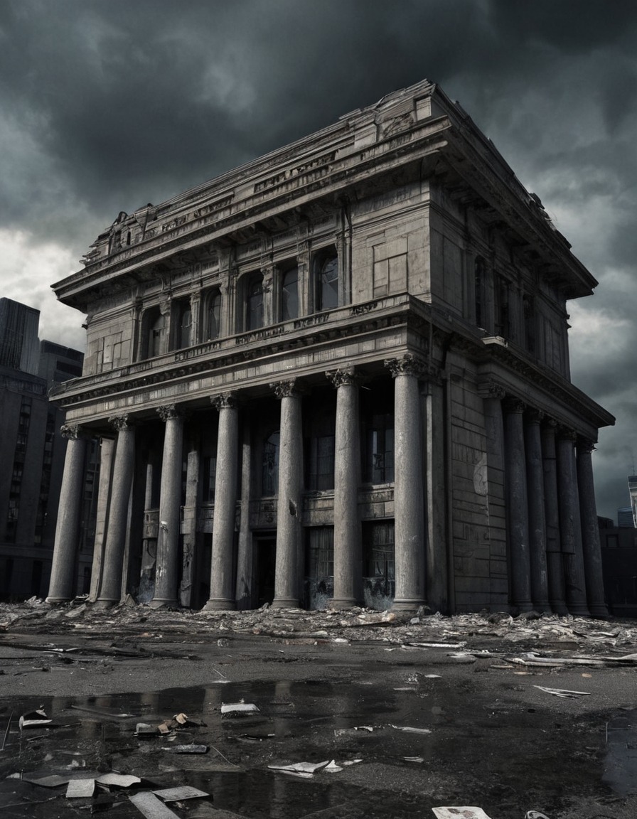 bank, abandoned building, urban exploration, cityscape, architecture, financial institution, neglected property