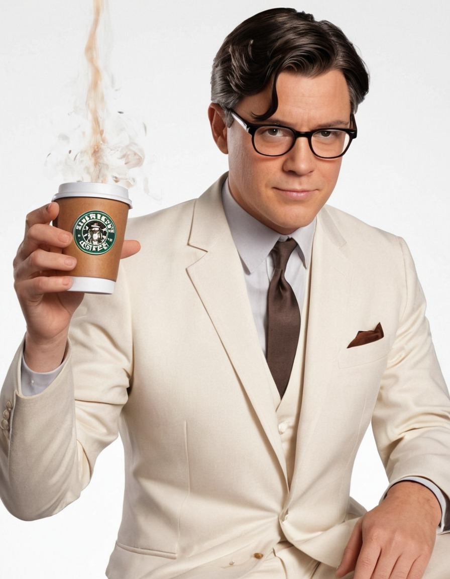 atticus finch, to kill a mockingbird, spilling, coffee, white suit, adventure, books