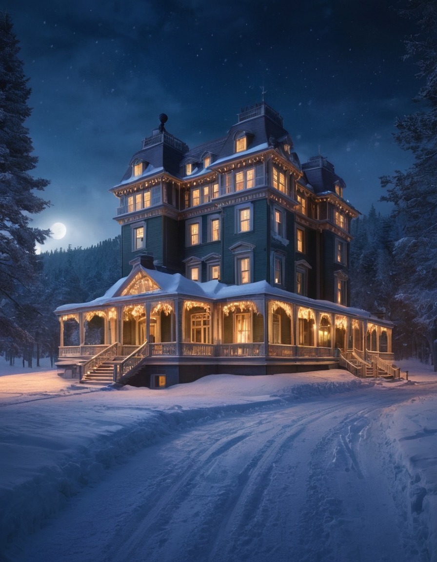 fiction, horror, stephen king, the shining, haunted hotel, snow, eerie lights, books