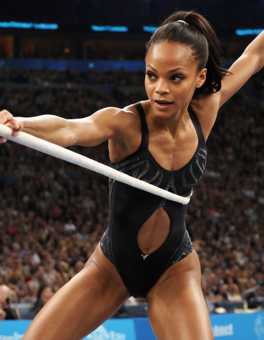 zoe saldana, gymnastics, professional gymnast, athletics, entertainment industry, celebrity, physical fitness