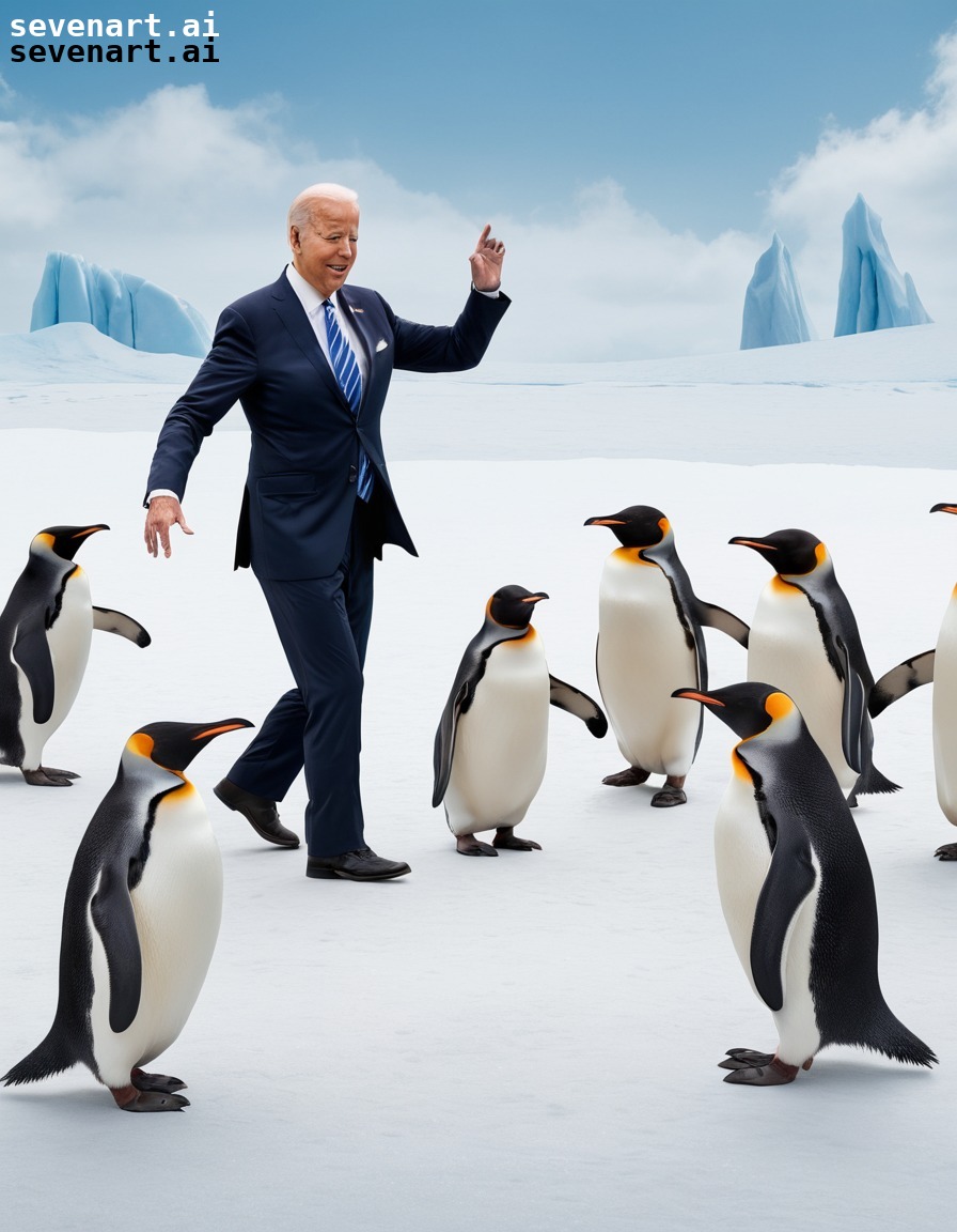 joe biden, dance-off, penguins, icy tundra, competition, usa