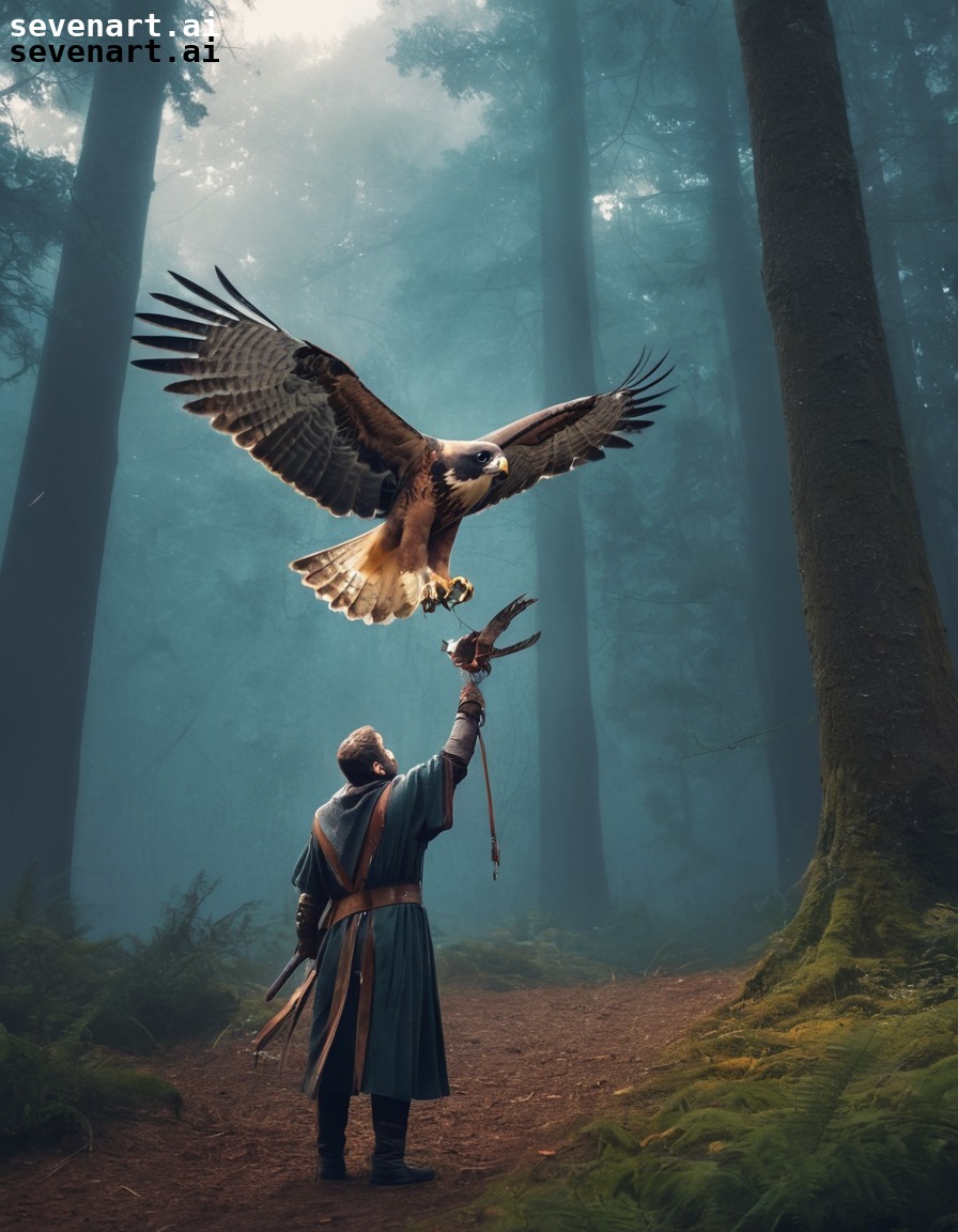 falconry, bird of prey, medieval, hunting, forest, middle ages