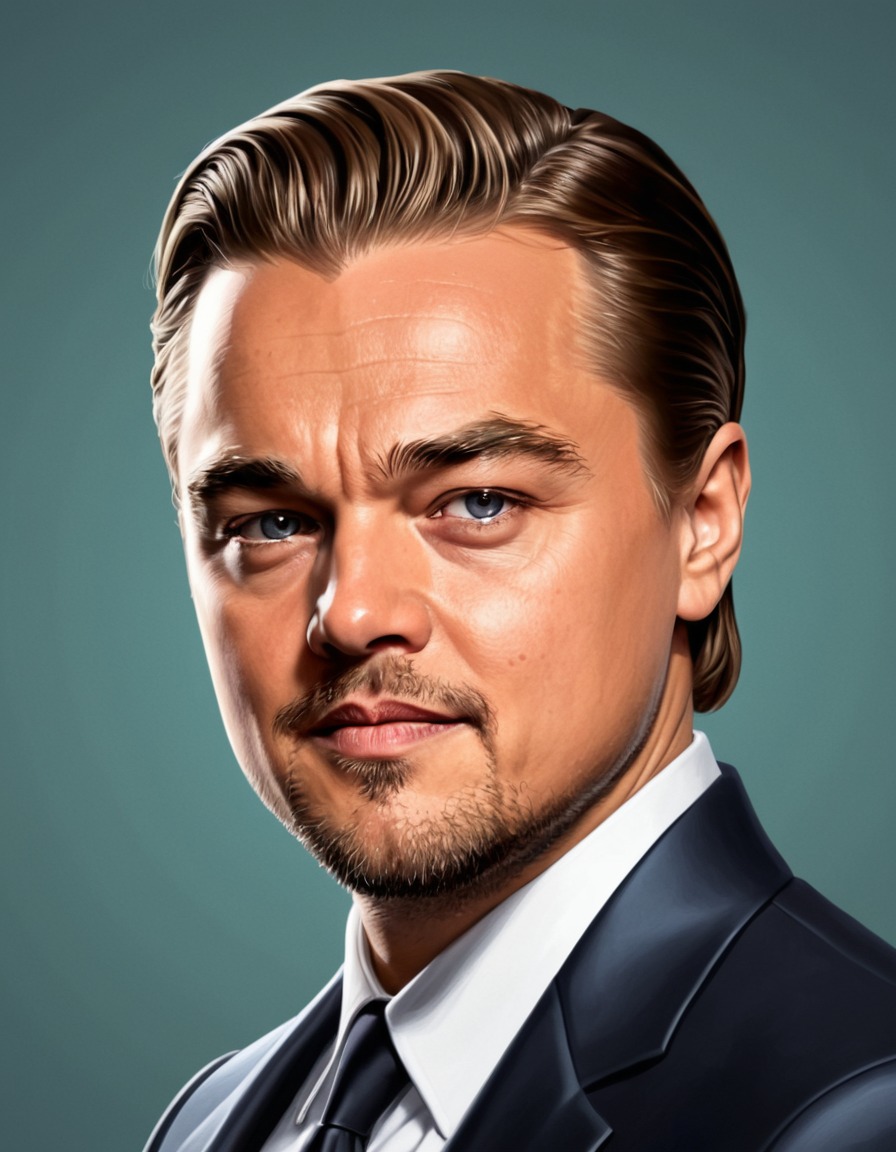 leonardo dicaprio, painting, comical, humor, art, celebrity, entertainment