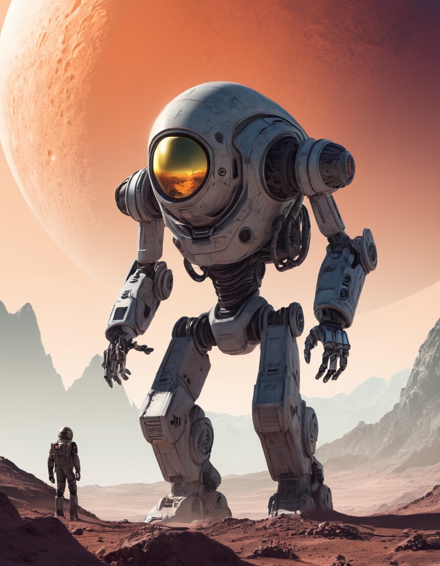 robot, exploration, alien planet, science fiction, technology, robots