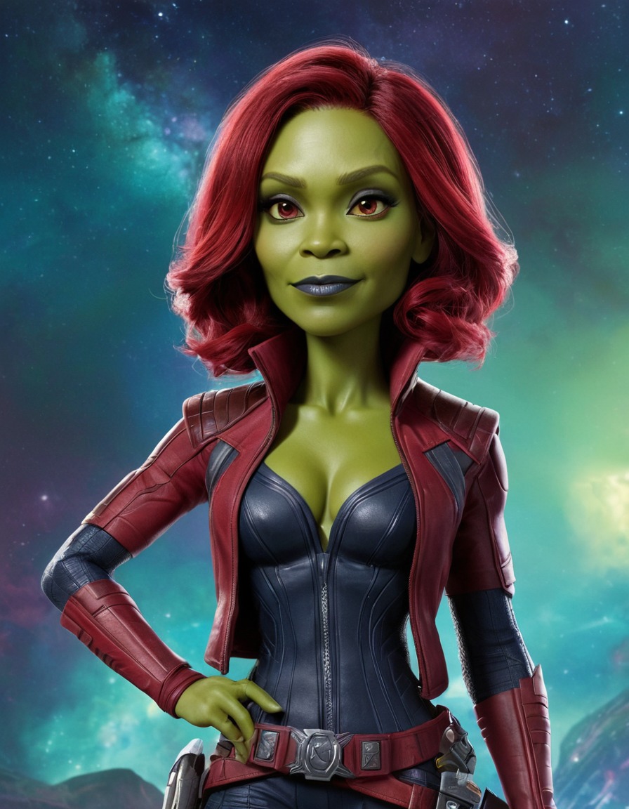 fun, gamora, guardians of the galaxy, caricature, marvel, humor