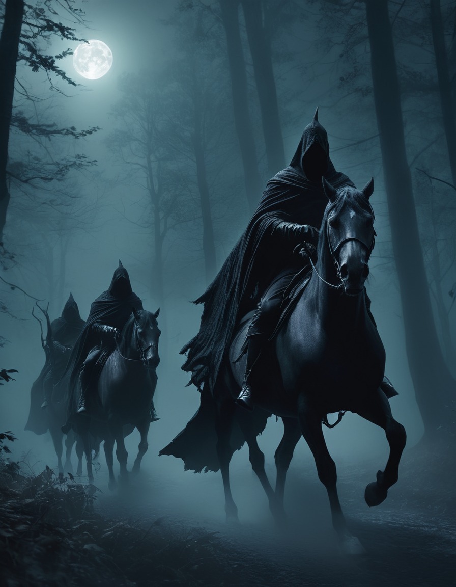 fantasy, dark, misty, moonlit, nazgûl, john tolkien, tolkien