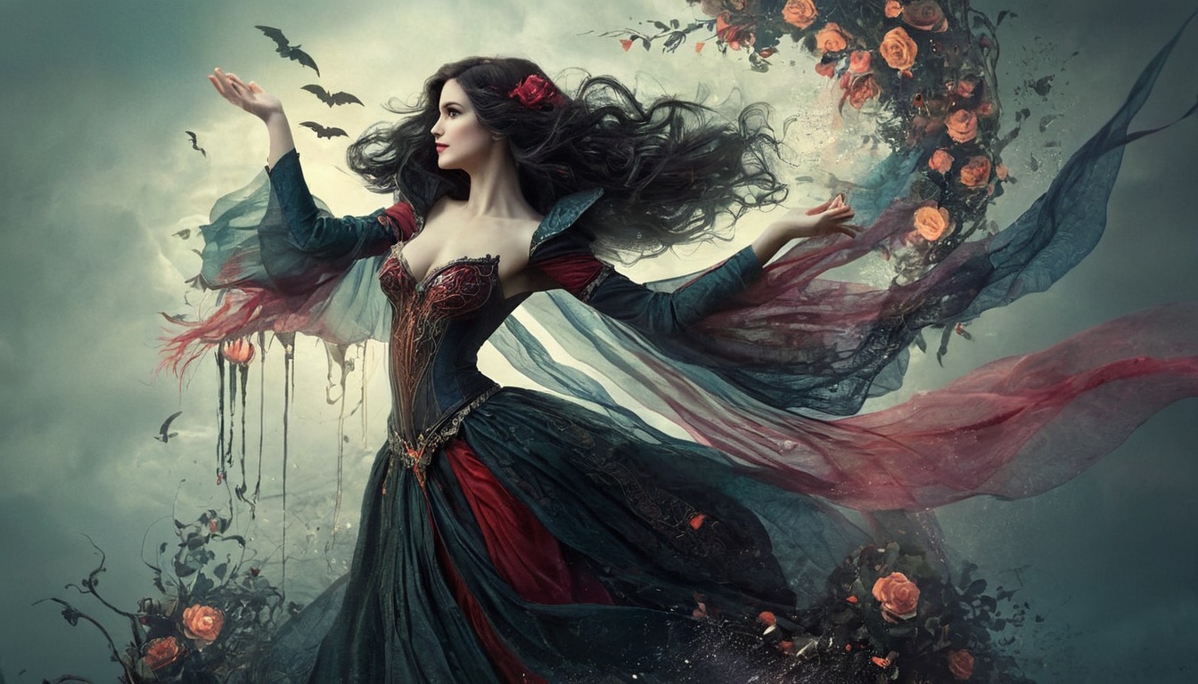 digitalart, beauty, magic, gothic, horror, portrait, digitalpainting, wallpaper, dress