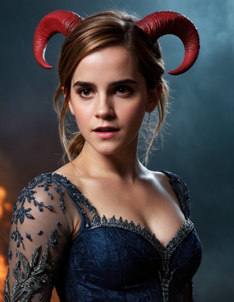 emma watson, demon, transformation, actress, hollywood, fantasy, character