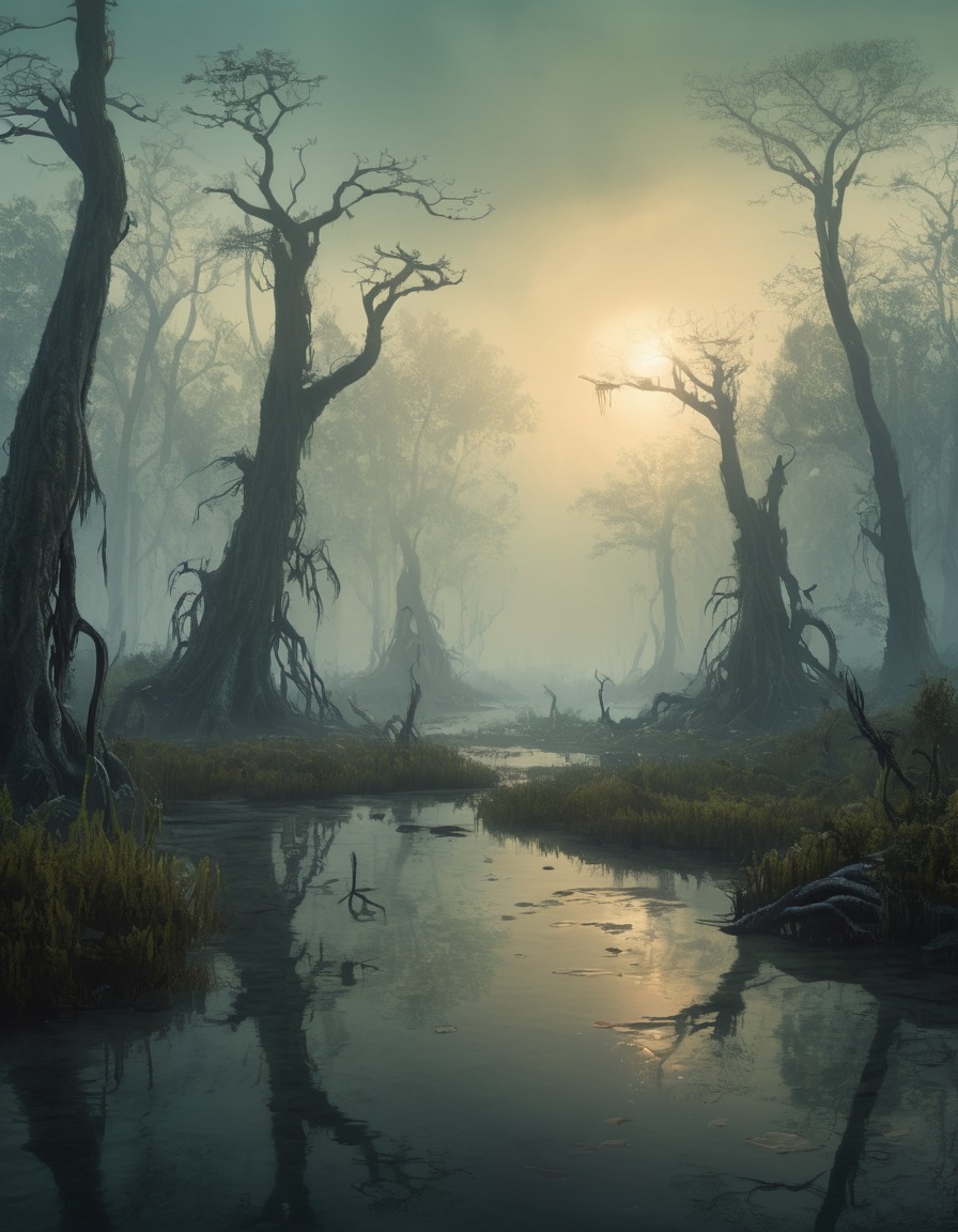 swamp, fog, eldritch horrors, monsters, lovecraft, howard lovecraft