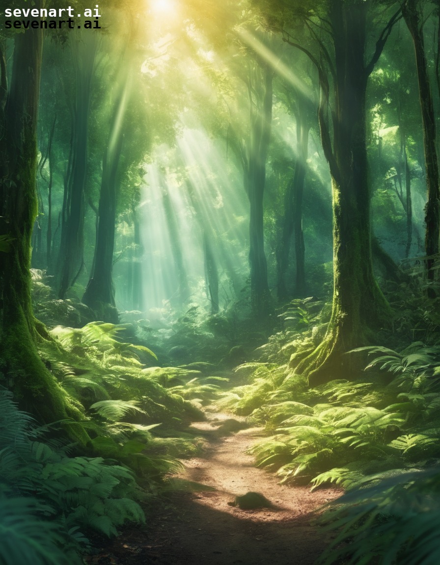 nature, forest, lush, greenery, sunlight